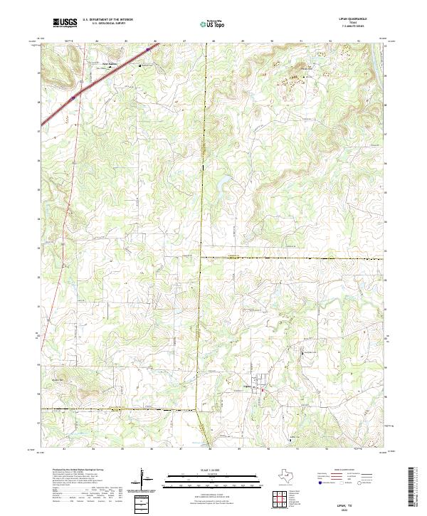 Lipan, TX — USGS 7.5-minute topo (2022)