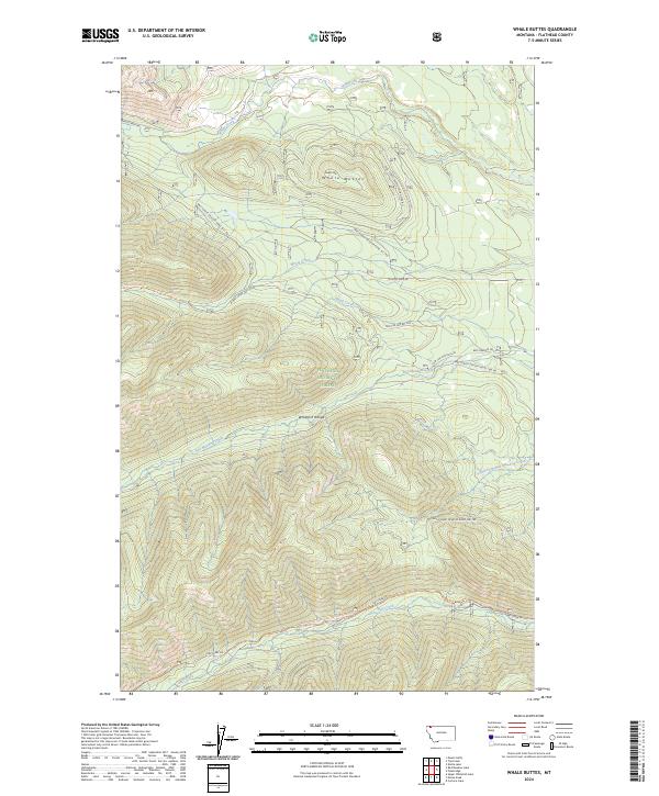 Whale Buttes, MT — USGS 7.5-minute topo (2024)