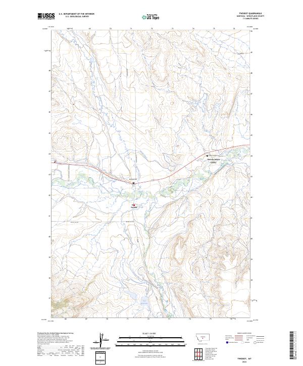Twodot, MT — USGS 7.5-minute topo (2024)