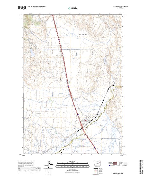 North Powder, OR — USGS 7.5-minute topo (2023)