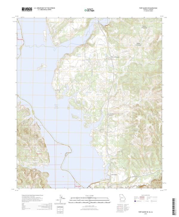 Fort Gaines NE, GA-AL — USGS 7.5-minute topo (2026)