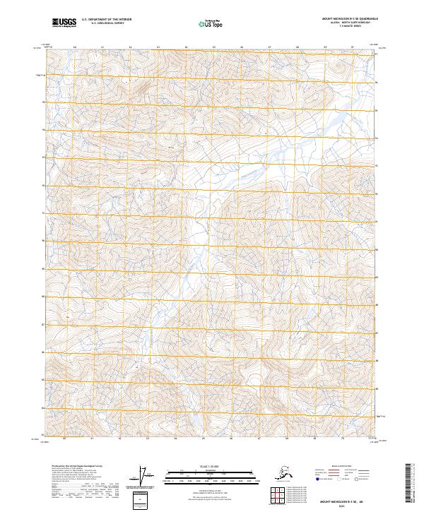 Mount Michelson B-3 SE, AK — USGS 7.5-minute topo (2023)