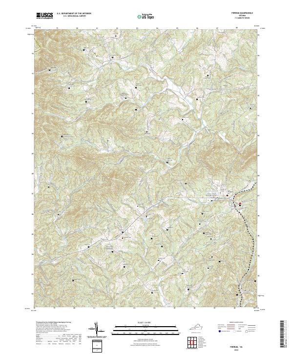Ferrum, VA — USGS 7.5-minute topo (2022)