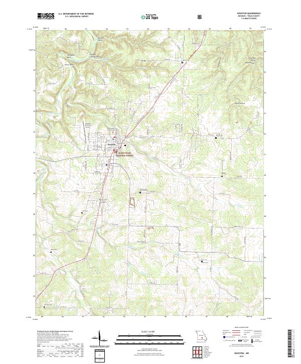 Houston, MO — USGS 7.5-minute topo (2021)