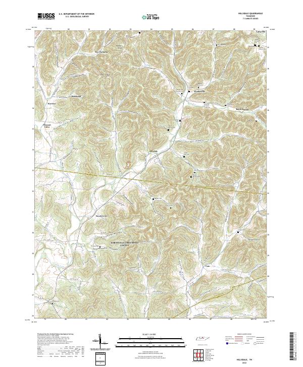 Hillsdale, TN — USGS 7.5-minute topo (2022)