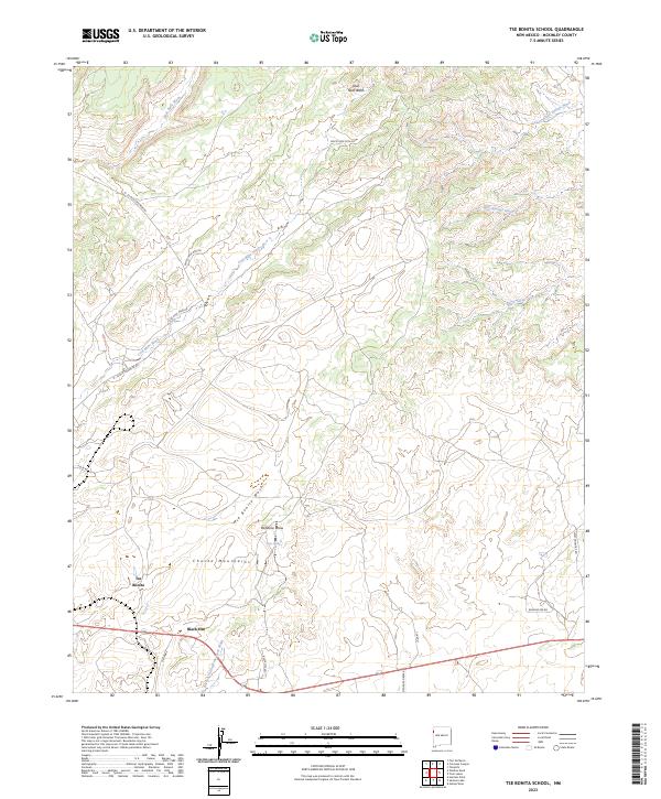 Tse Bonita School, NM — USGS 7.5-minute topo (2023)