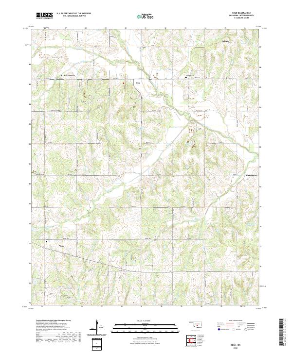 Cole, OK — USGS 7.5-minute topo (2022)