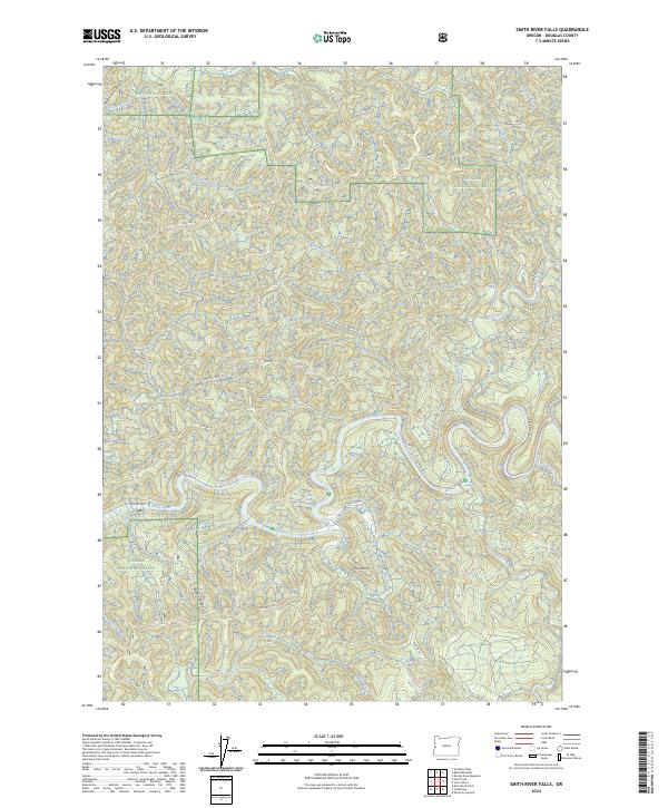 Smith River Falls, OR — USGS 7.5-minute topo (2024)