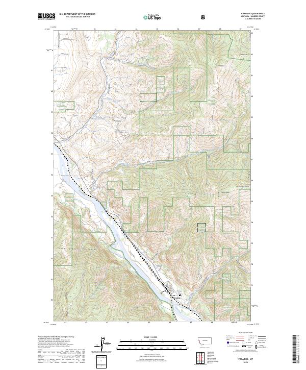 Paradise, MT — USGS 7.5-minute topo (2024)