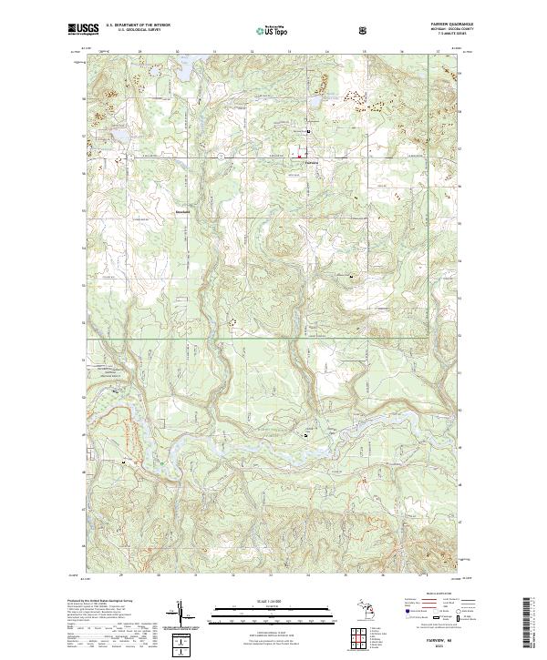 Fairview, MI — USGS 7.5-minute topo (2023)