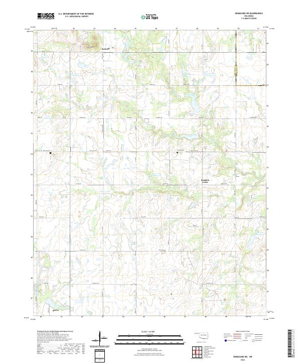 Okmulgee NE, OK — USGS 7.5-minute topo (2022)