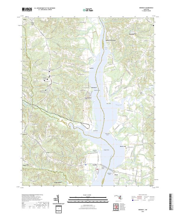 Benedict, MD — USGS 7.5-minute topo (2023)