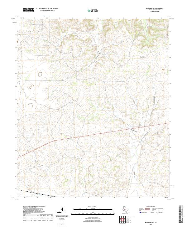 Barnhart NE, TX — USGS 7.5-minute topo (2022)