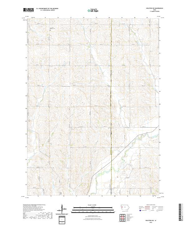 Holstein SW, IA — USGS 7.5-minute topo (2022)