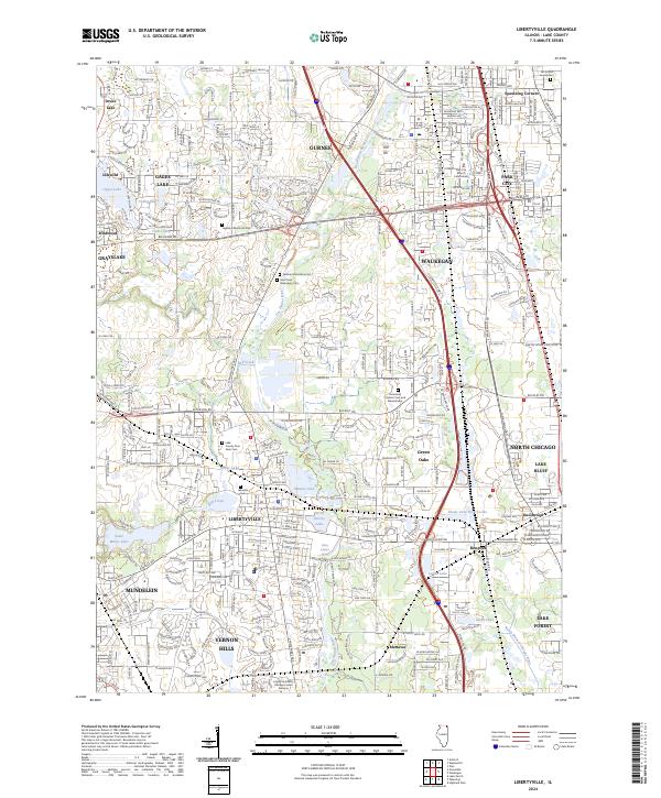 Libertyville, IL — USGS 7.5-minute topo (2024)