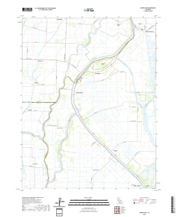 Courtland, CA — USGS 7.5-minute topo (2022)