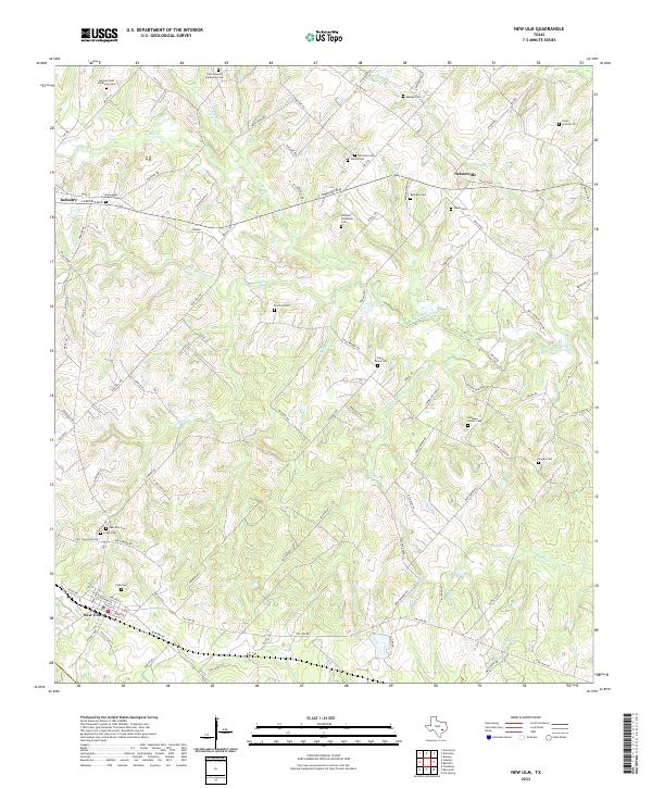 New Ulm, TX — USGS 7.5-minute topo (2022)
