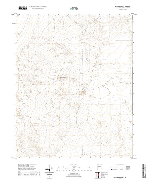 Rattlesnake Hill, NM — USGS 7.5-minute topo (2023)