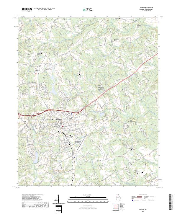 Monroe, GA — USGS 7.5-minute topo (2024)