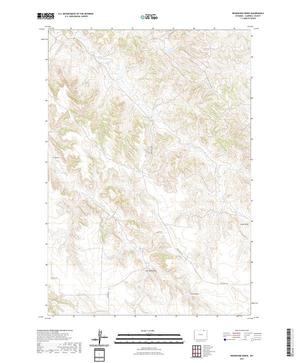Reservoir Creek, WY — USGS 7.5-minute topo (2021)