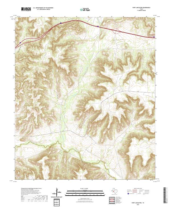 Fort Lancaster, TX — USGS 7.5-minute topo (2022)