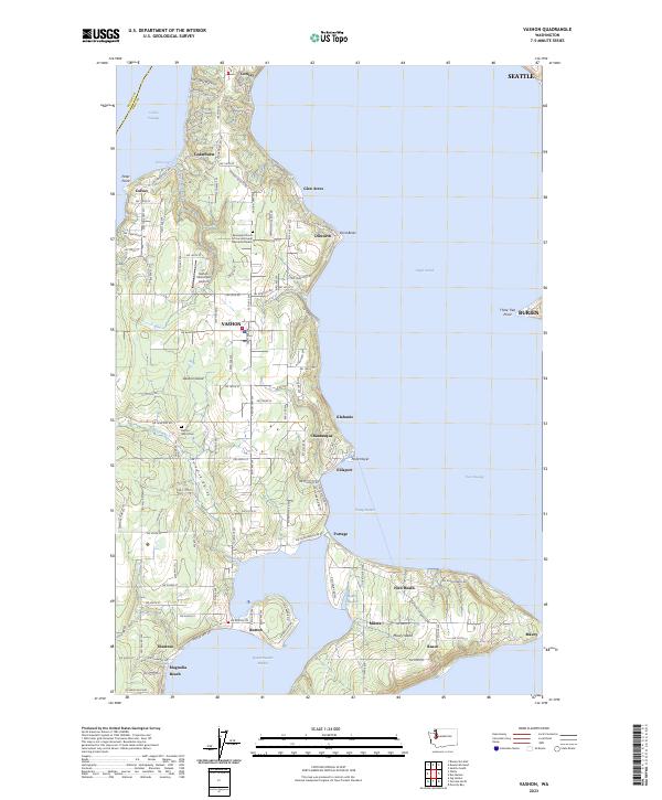 Vashon, WA — USGS 7.5-minute topo (2023)