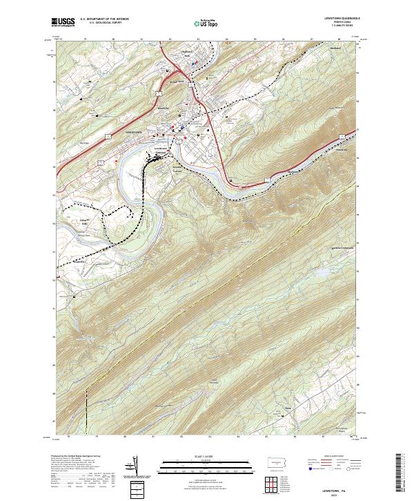 Lewistown, PA — USGS 7.5-minute topo (2023)