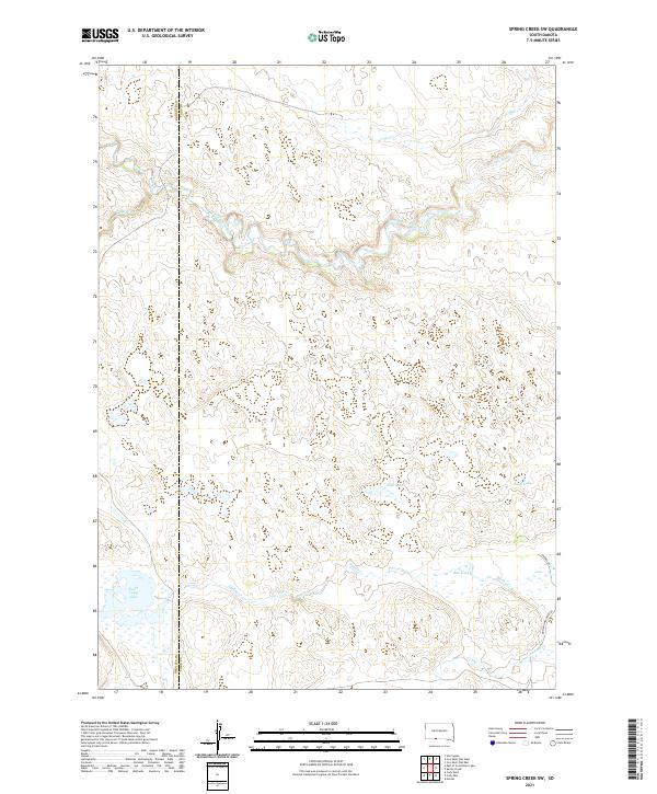 Spring Creek SW, SD — USGS 7.5-minute topo (2021)