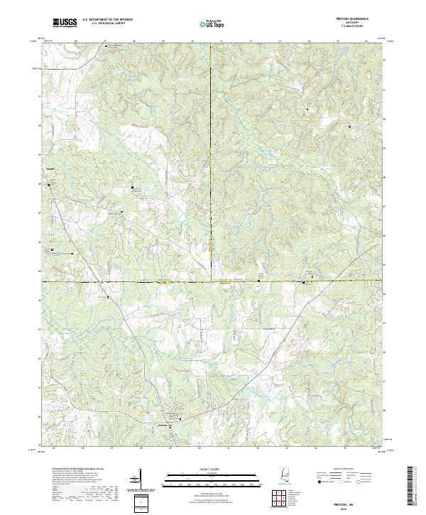Preston, MS — USGS 7.5-minute topo (2024)