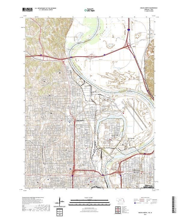 Omaha North, NE-IA — USGS 7.5-minute topo (2021)