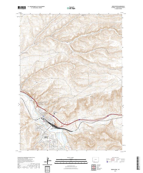 Green River, WY — USGS 7.5-minute topo (2021)