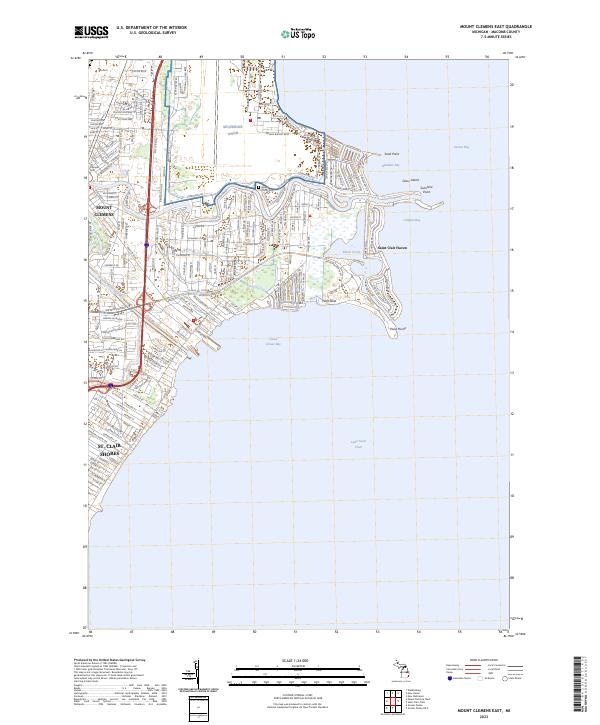 Mount Clemens East, MI — USGS 7.5-minute topo (2023)