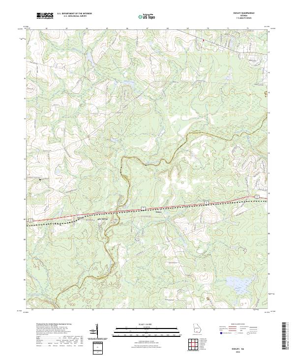 Ousley, GA — USGS 7.5-minute topo (2024)