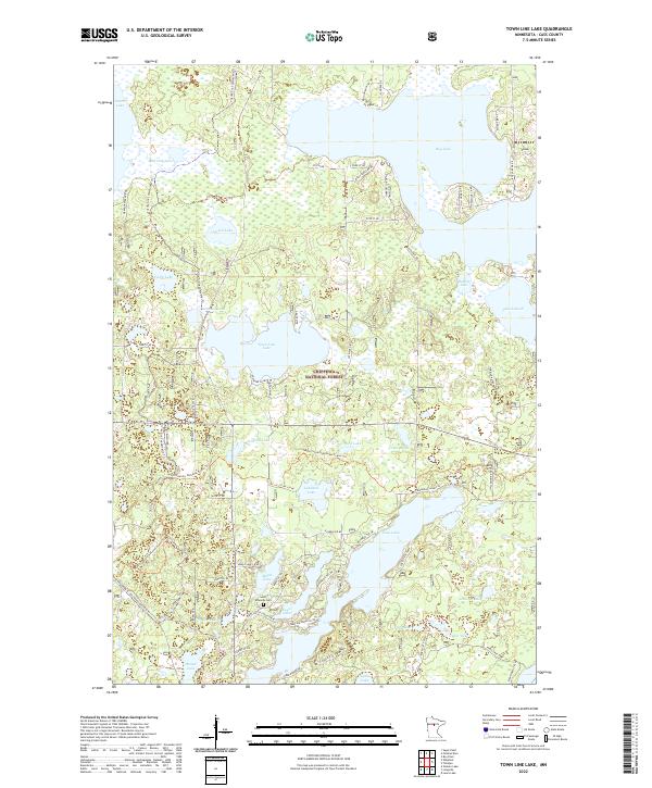 Town Line Lake, MN — USGS 7.5-minute topo (2022)