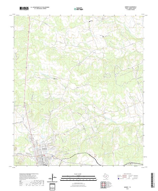 Burnet, TX — USGS 7.5-minute topo (2022)