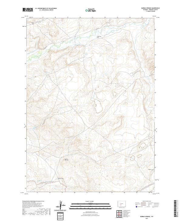Barras Springs, WY — USGS 7.5-minute topo (2021)