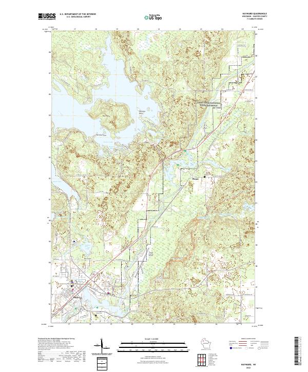 Hayward, WI — USGS 7.5-minute topo (2022)