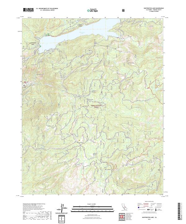 Huntington Lake, CA — USGS 7.5-minute topo (2021)