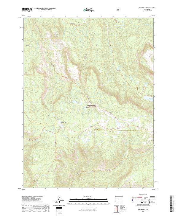 Oyster Lake, CO — USGS 7.5-minute topo (2022)