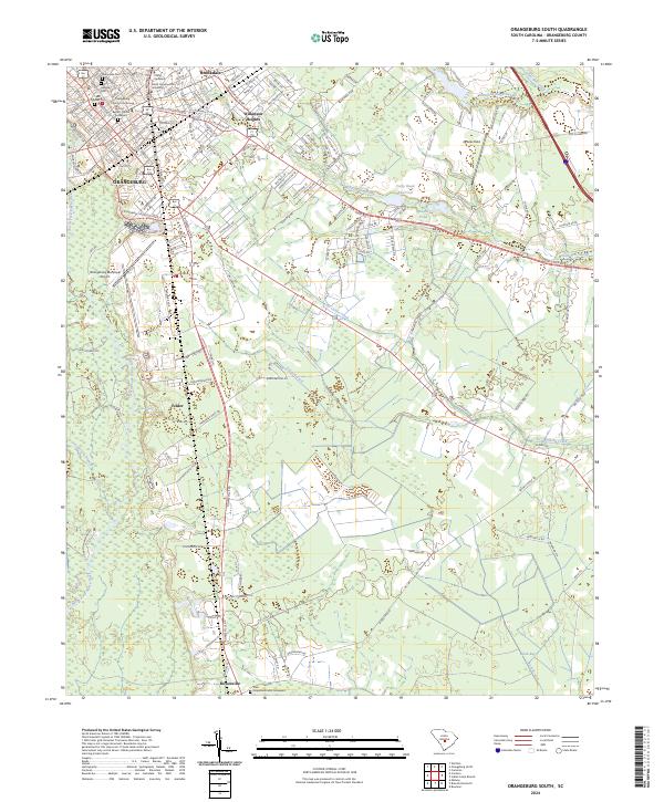 Orangeburg South, SC — USGS 7.5-minute topo (2024)