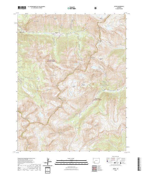 Ophir, CO — USGS 7.5-minute topo (2022)