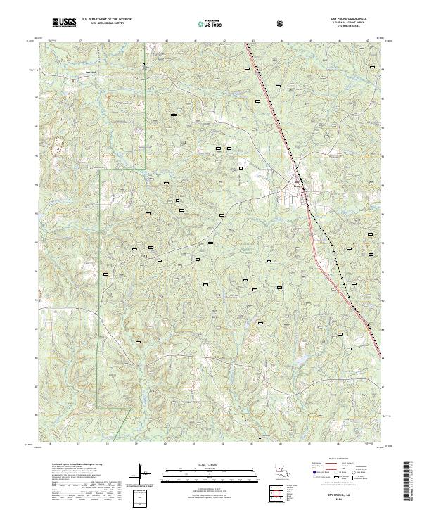 Dry Prong, LA — USGS 7.5-minute topo (2024)