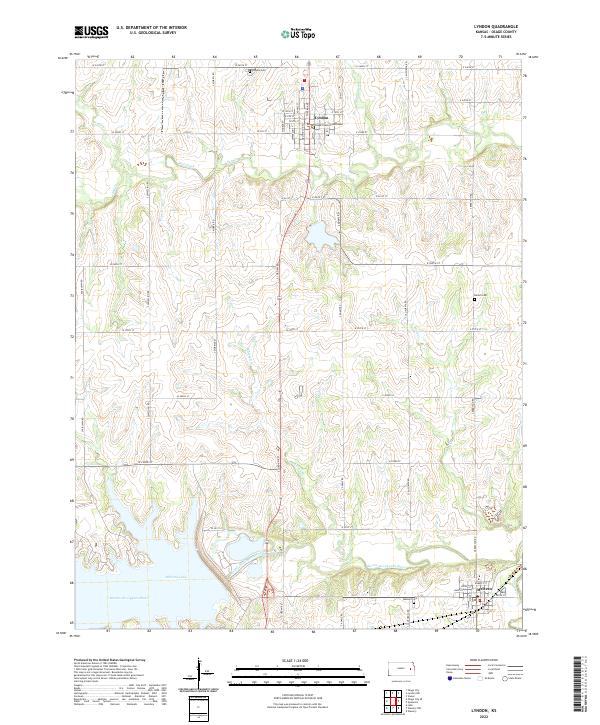 Lyndon, KS — USGS 7.5-minute topo (2022)