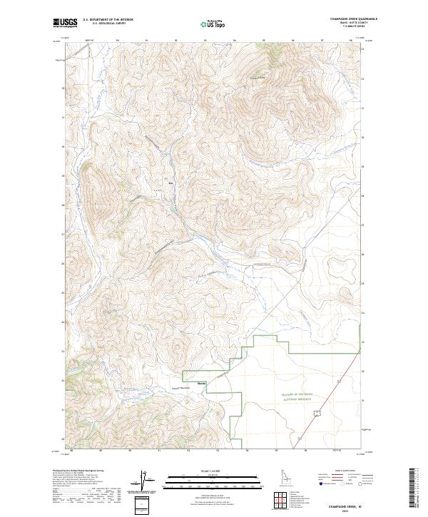 Champagne Creek, ID — USGS 7.5-minute topo (2023)