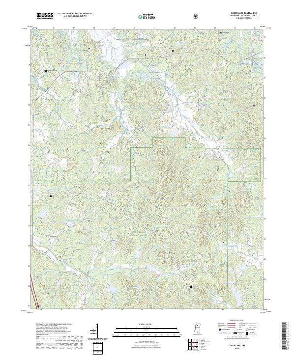 Coker Lake, MS — USGS 7.5-minute topo (2024)