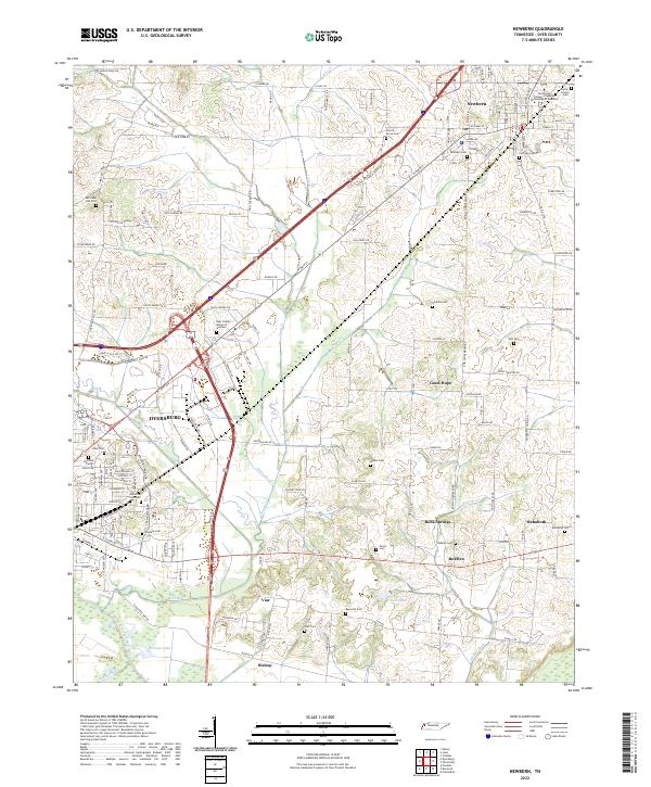 Newbern, TN — USGS 7.5-minute topo (2022)