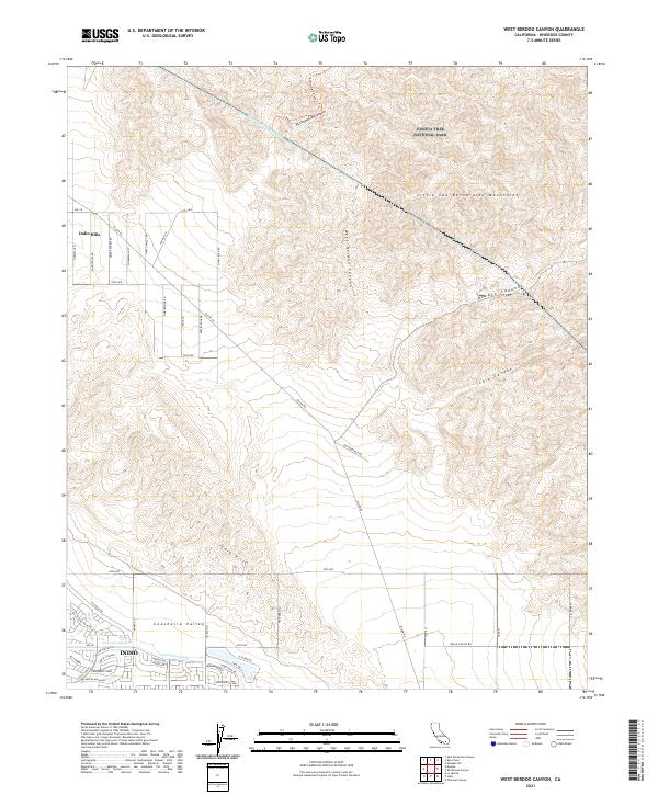 West Berdoo Canyon, CA — USGS 7.5-minute topo (2021)