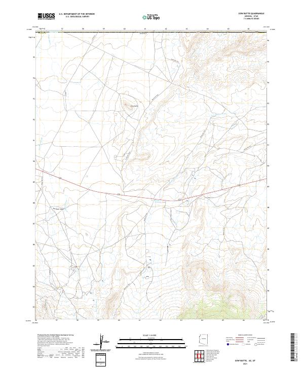 Cow Butte, AZ-UT — USGS 7.5-minute topo (2021)
