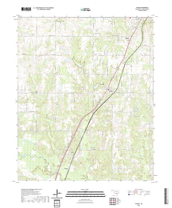 Tushka, OK — USGS 7.5-minute topo (2022)