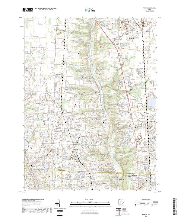 Powell, OH — USGS 7.5-minute topo (2023)